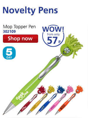 Novelty Pens: Mop Topper Pen 302109 WOW! from only 57p 5 DAY Shop now