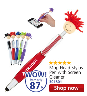 Mop Head Stylus Pen with Screen Cleaner 301801 WOW! from only 87p! Shop now